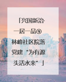 兴国新治·一居一品⑨ 林峰社区院落党建“为有源头活水来”