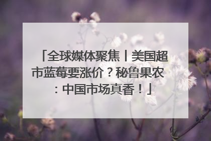 全球媒体聚焦丨美国超市蓝莓要涨价？秘鲁果农：中国市场真香！