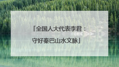 全国人大代表李君：守好秦巴山水文脉