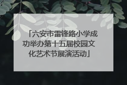 六安市雷锋路小学成功举办第十五届校园文化艺术节展演活动