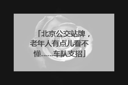 北京公交站牌，老年人有点儿看不懂……车队支招