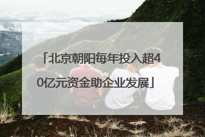 北京朝阳每年投入超40亿元资金助企业发展