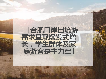 合肥口岸出境游需求呈现爆发式增长，学生群体及家庭游客是主力军