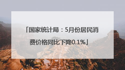 国家统计局：5月份居民消费价格同比下降0.1%