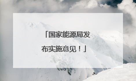 国家能源局发布实施意见！