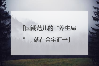 国潮范儿的“养生局”，就在金宝汇→