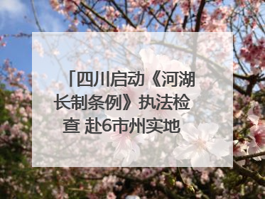 四川启动《河湖长制条例》执法检查 赴6市州实地暗访抽查｜四川人大之声