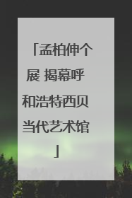 孟柏伸个展 揭幕呼和浩特西贝当代艺术馆