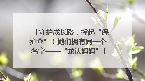 守护成长路，撑起“保护伞”！她们拥有同一个名字——“龙法妈妈”