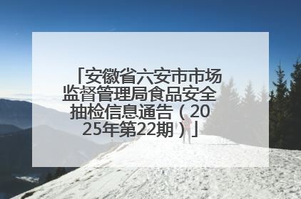 安徽省六安市市场监督管理局食品安全抽检信息通告（2025年第22期）
