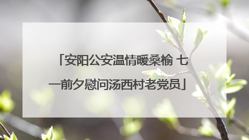 安阳公安温情暖桑榆 七一前夕慰问汤西村老党员