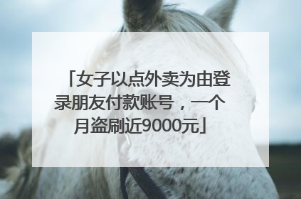 女子以点外卖为由登录朋友付款账号，一个月盗刷近9000元