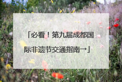 必看！第九届成都国际非遗节交通指南→