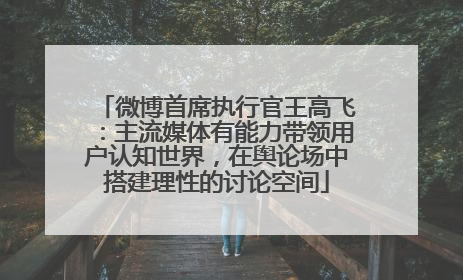 微博首席执行官王高飞：主流媒体有能力带领用户认知世界，在舆论场中搭建理性的讨论空间