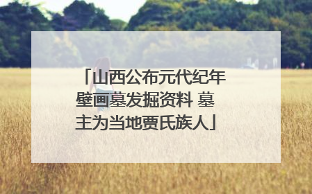 山西公布元代纪年壁画墓发掘资料 墓主为当地贾氏族人