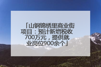 山钢锦绣里商业街项目：预计新增税收700万元，提供就业岗位900余个