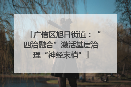 广信区旭日街道：“四治融合”激活基层治理“神经末梢”
