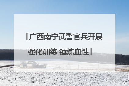 广西南宁武警官兵开展强化训练 锤炼血性