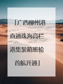 广西柳州港直通珠海高栏港集装箱班轮首航开通