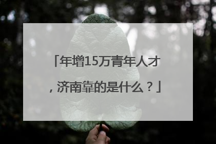 年增15万青年人才，济南靠的是什么？