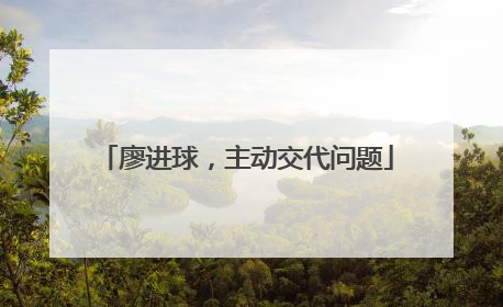 廖进球，主动交代问题