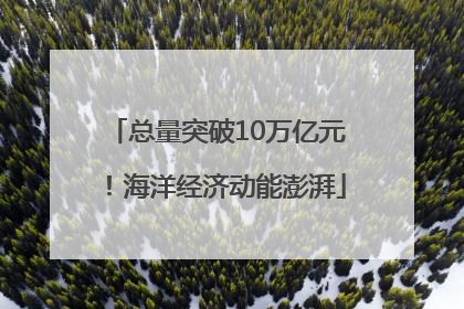 总量突破10万亿元！海洋经济动能澎湃