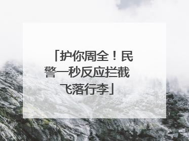护你周全！民警一秒反应拦截飞落行李