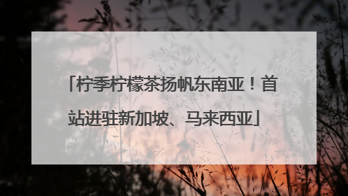 柠季柠檬茶扬帆东南亚！首站进驻新加坡、马来西亚