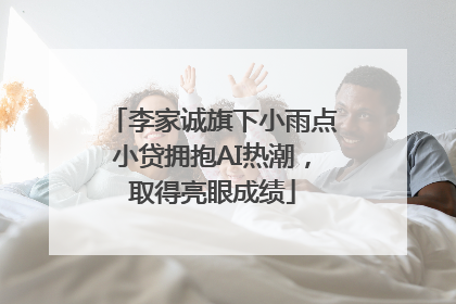 李家诚旗下小雨点小贷拥抱AI热潮，取得亮眼成绩