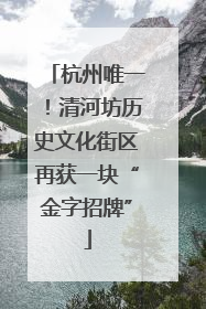 杭州唯一！清河坊历史文化街区再获一块“金字招牌”