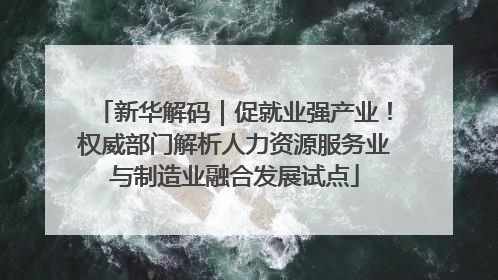 新华解码｜促就业强产业！权威部门解析人力资源服务业与制造业融合发展试点