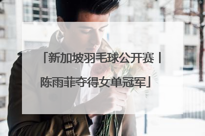 新加坡羽毛球公开赛丨陈雨菲夺得女单冠军