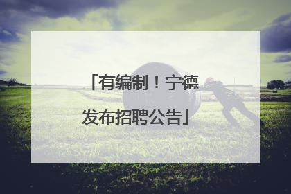 有编制！宁德发布招聘公告