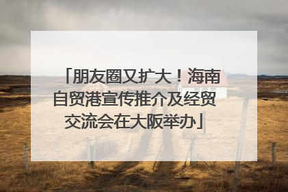 朋友圈又扩大！海南自贸港宣传推介及经贸交流会在大阪举办