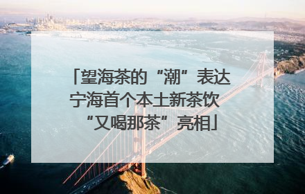 望海茶的“潮”表达 宁海首个本土新茶饮“又喝那茶”亮相