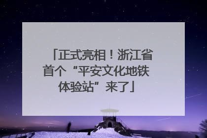 正式亮相！浙江省首个“平安文化地铁体验站”来了