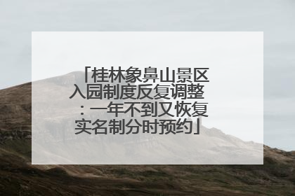 桂林象鼻山景区入园制度反复调整：一年不到又恢复实名制分时预约