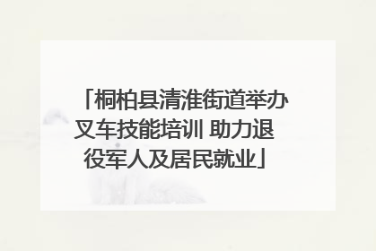 桐柏县清淮街道举办叉车技能培训 助力退役军人及居民就业