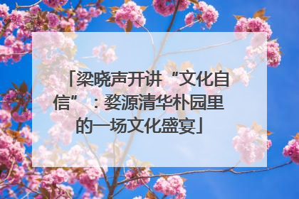 梁晓声开讲“文化自信”：婺源清华朴园里的一场文化盛宴