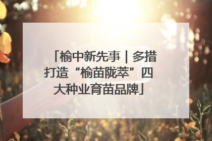 榆中新先事｜多措打造“榆苗陇萃”四大种业育苗品牌