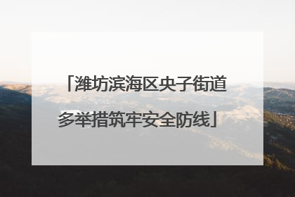 潍坊滨海区央子街道多举措筑牢安全防线