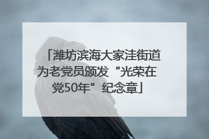 潍坊滨海大家洼街道为老党员颁发“光荣在党50年”纪念章