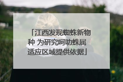 江西发现蜘蛛新物种 为研究呵叻蛛属适应区域提供依据