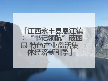 江西永丰县恩江镇：“书记领航”破困局 特色产业盘活集体经济新引擎
