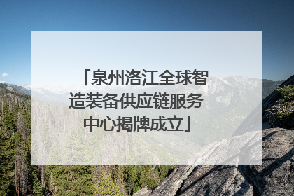 泉州洛江全球智造装备供应链服务中心揭牌成立