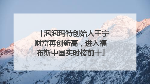 泡泡玛特创始人王宁财富再创新高，进入福布斯中国实时榜前十