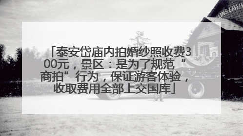泰安岱庙内拍婚纱照收费300元，景区：是为了规范“商拍”行为，保证游客体验，收取费用全部上交国库