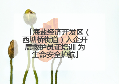 海盐经济开发区（西塘桥街道）入企开展救护员证培训 为生命安全护航