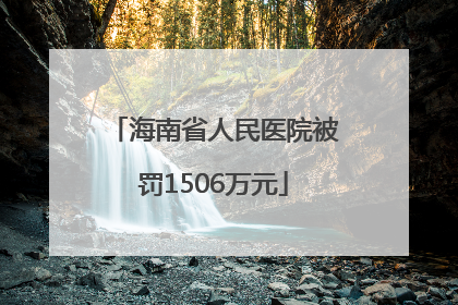 海南省人民医院被罚1506万元