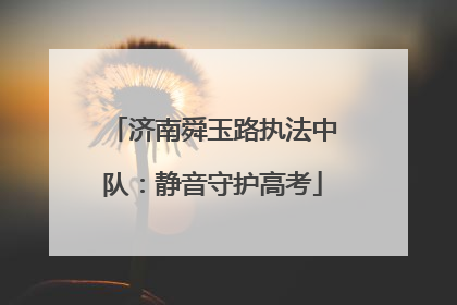 济南舜玉路执法中队：静音守护高考